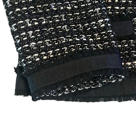 J.Crew Collection Cropped Black Shimmer Tweed Jacket 3/4 Sleeves Size 10 - Picture 6 of 10